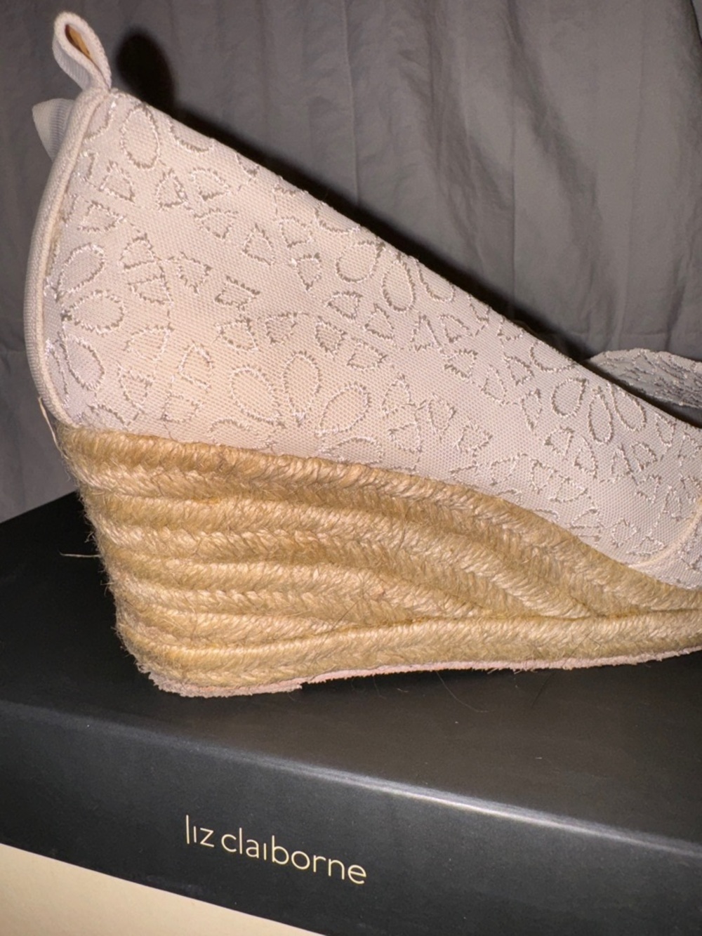 Vintage Liz Claiborne Lace Slip-on Espadrille Wedges - Picture 9 of 10
